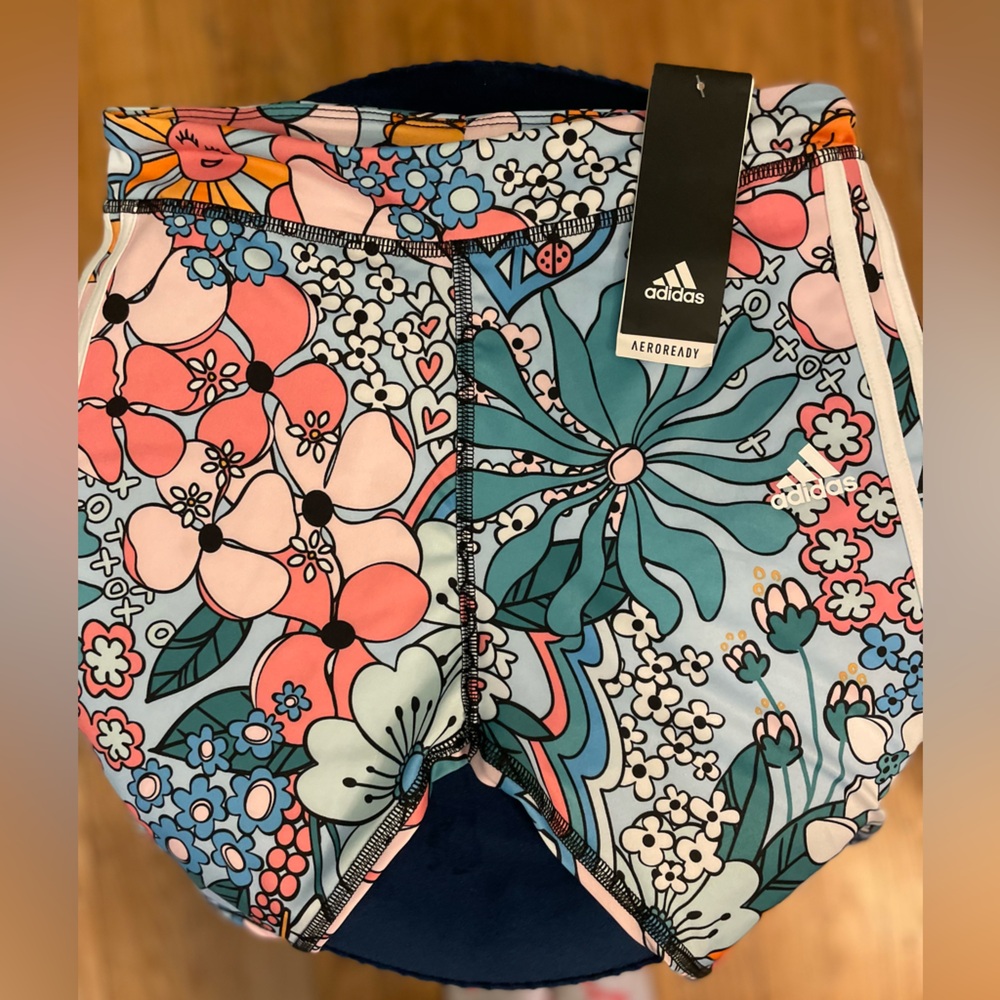 Adidas Floral Biker Shorts